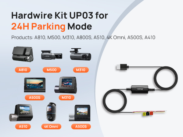 Amazon.com: 70mai Hardwire Kit UP03, 10ft Type-C Dash Cams