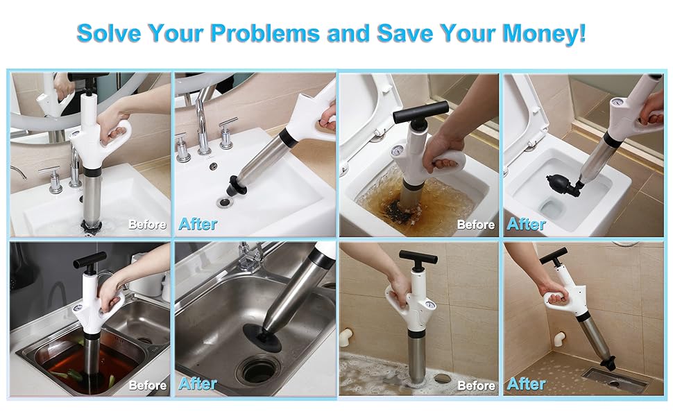 HYPOSFEE Toilet Clog Air Drain Blaster, Drain Unblocker