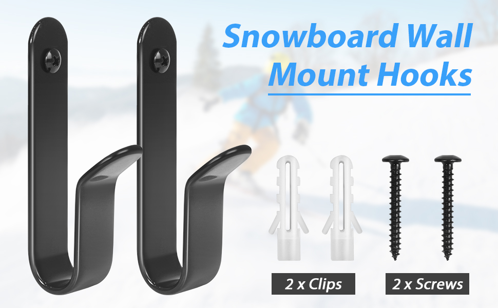 Snowboard Wall Mount Hooks, Snowboard Storage Rack Wall
