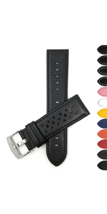 Bandini Mens Leather Rally Strap - Breathable Perforated