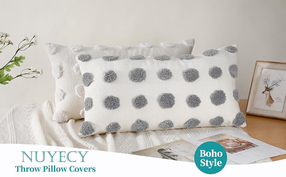 NUYECY Decorative Lumbar Throw Pillow Covers 14 x 36,Super