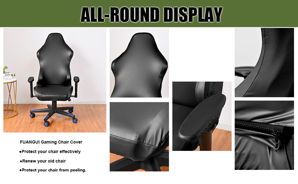 FUANGUI Waterproof Gaming Chair Covers PU Leather Computer