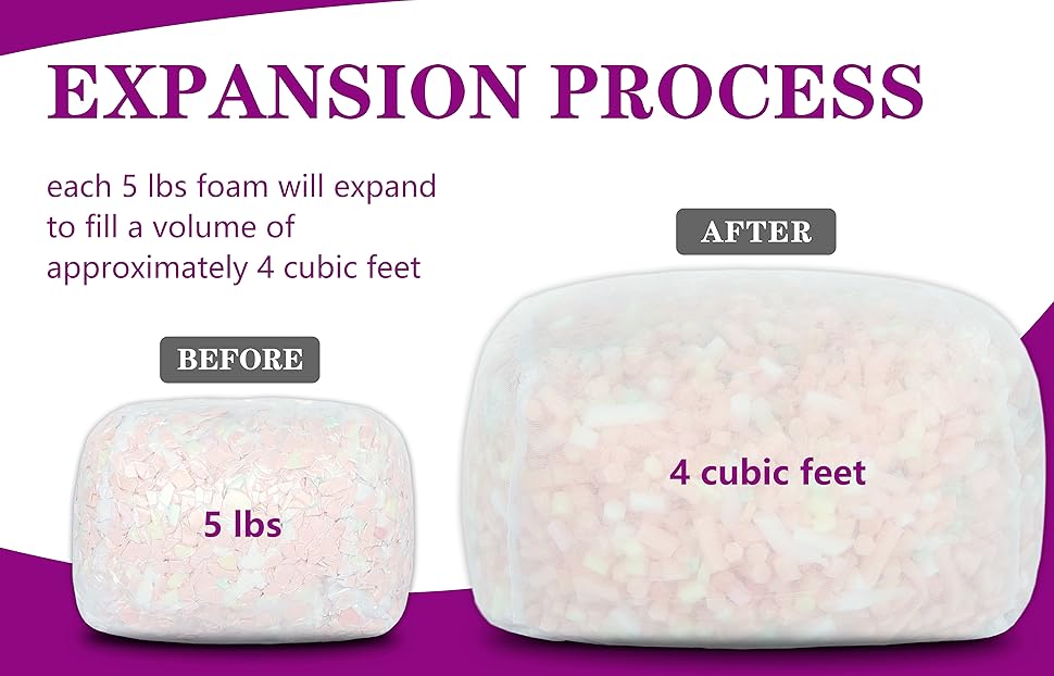 N&V Shredded Foam Filling Bean Bag Refill Safe and Healthy High Density