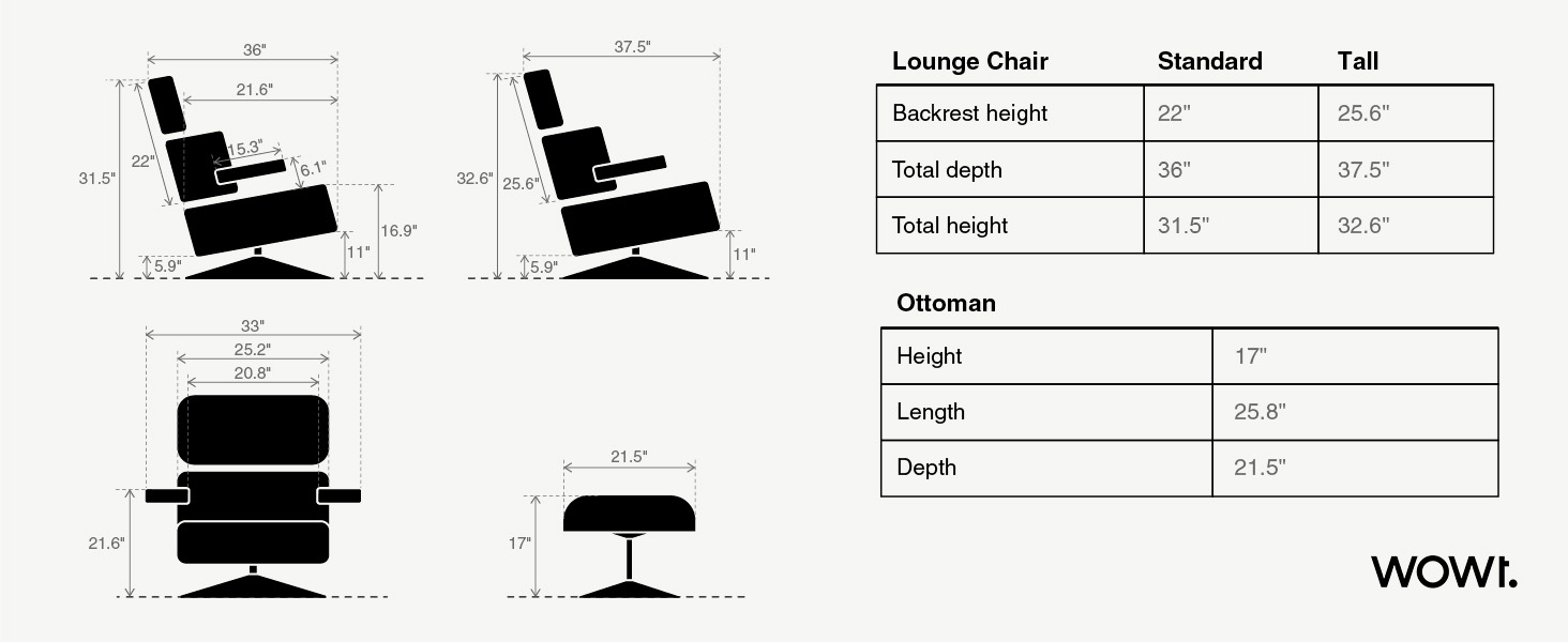 leather chair with ottoman