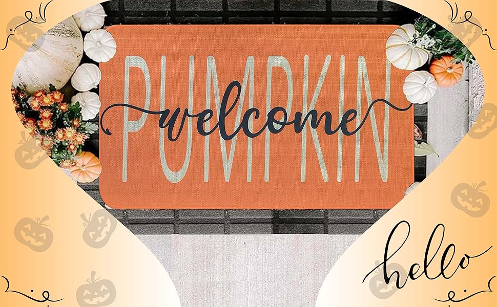Putware Fall Door Mat Outdoor, Autumn Fall Pumpkin