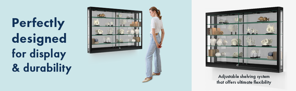 オフィスにの グッズ Show Case Black Aluminum Retail Display Cabinet with Lighting New