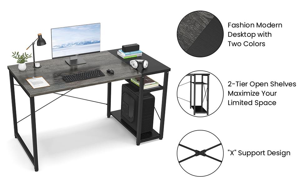 desk office desk computer desk with shelves Home office desk with storage writing desk table