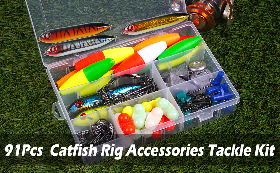 Catfish Rigs Catfishing Tackle Making Kit, 91pcs Catfish