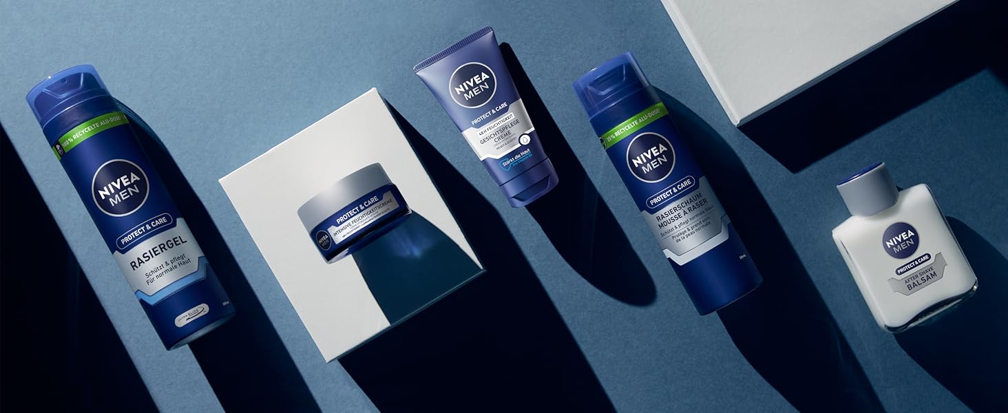 protect and care nivea men beiersdorf gesichts-pflege creme after-shave rasier-schaum rasier-creme