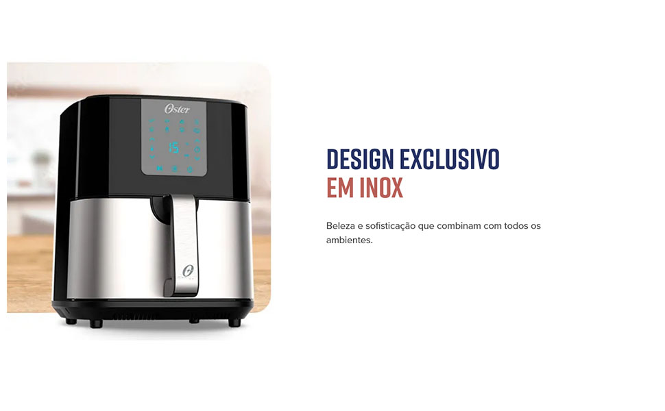 Fritadeira Ultra Digital 2 em 1 Inox 4,8L Oster com Painel Touch