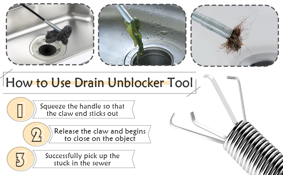 Flexible Strong Drain Unblocker, 160 CM Drain Sink Unblocker Sink Drain
