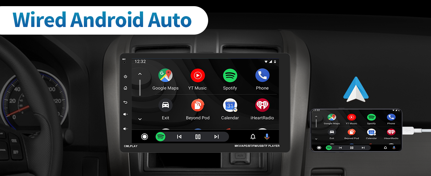[ 9" Ecran Tactile Detachable ] 1 Din Autoradio, Wired Carplay Android Auto, Poste Radio Voiture