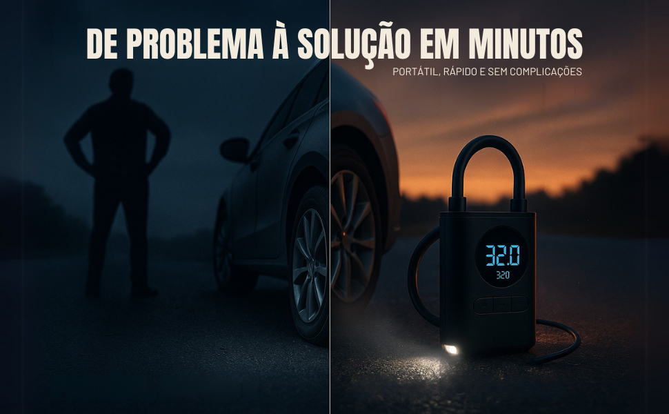 pneu murcho solução rápida, compressor portátil para carros, inflador pneus sem tomada