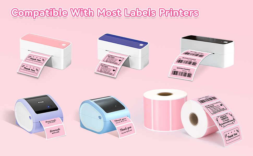 2.25x1.25 Direct Thermal Labels, Self-Adhesive Address Shipping Thermal Stickers