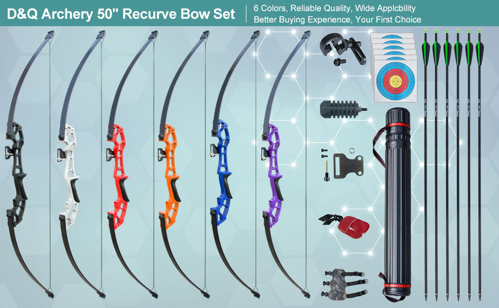 D&Q Archery Set Adult Bow and Arrow Set Adult Takedown Recurve Bow