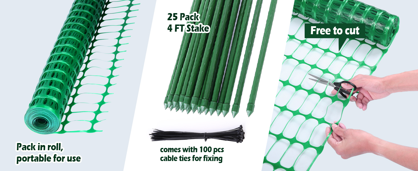 ohuhu plastic garden fence with stakes safety fencing