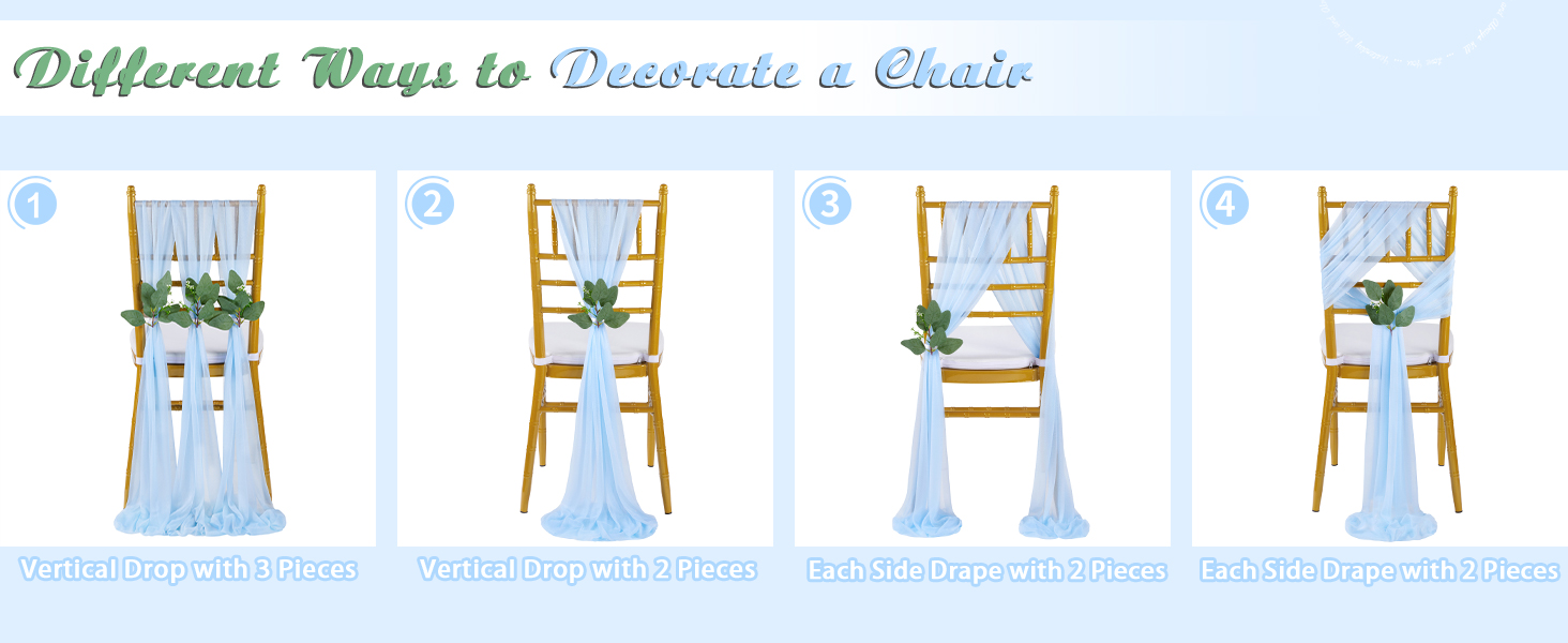 Light Blue Chair Sashes