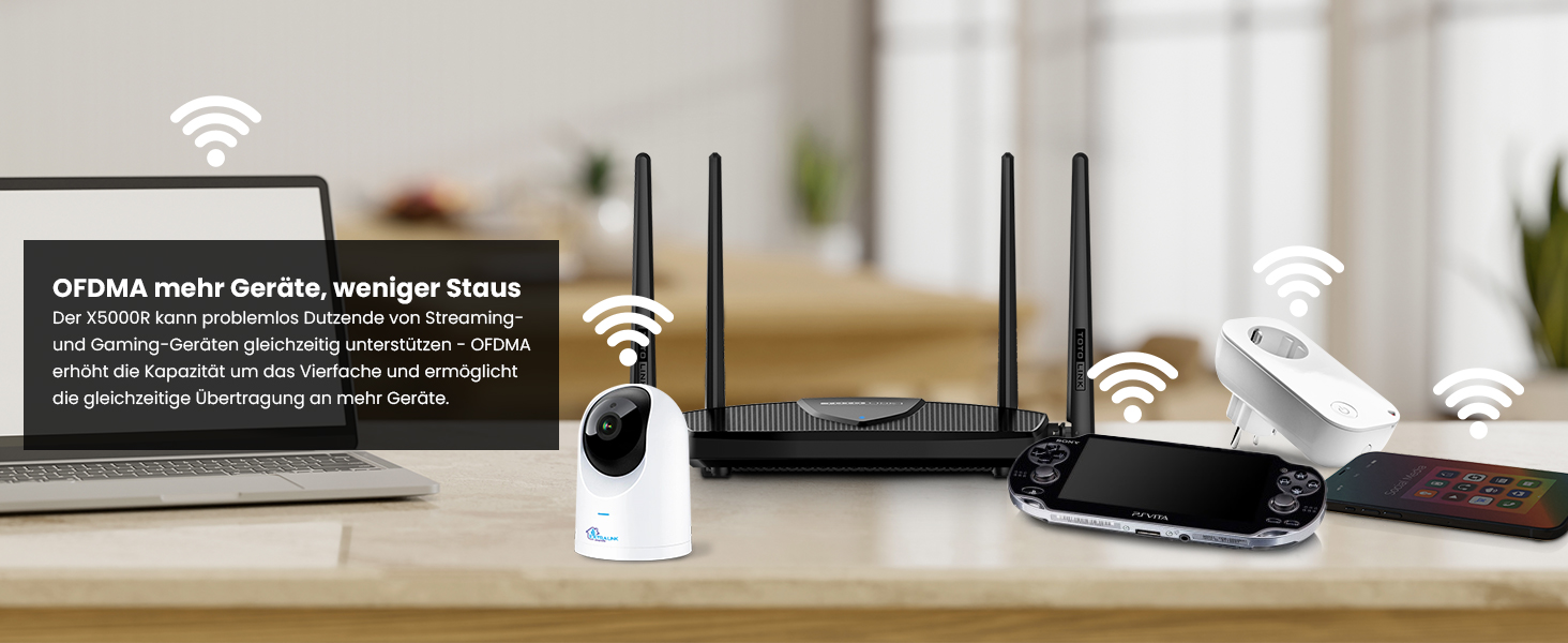 Router WiFi 6 AX1800WLAN Router 6 Dual Band GIGABIT LAN Port 1000Mb/s WiFi Router 