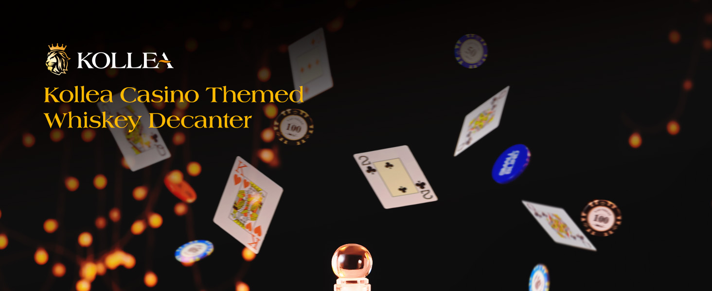 Kollea Texas Hold'em Poker Whiskey Decanter Set for Men