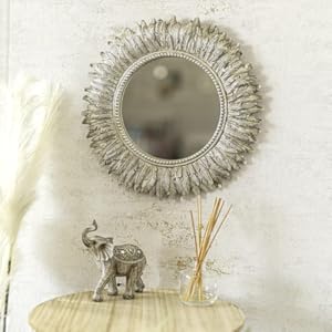 Marco Paul Modern Round Shaped Feather Mirror