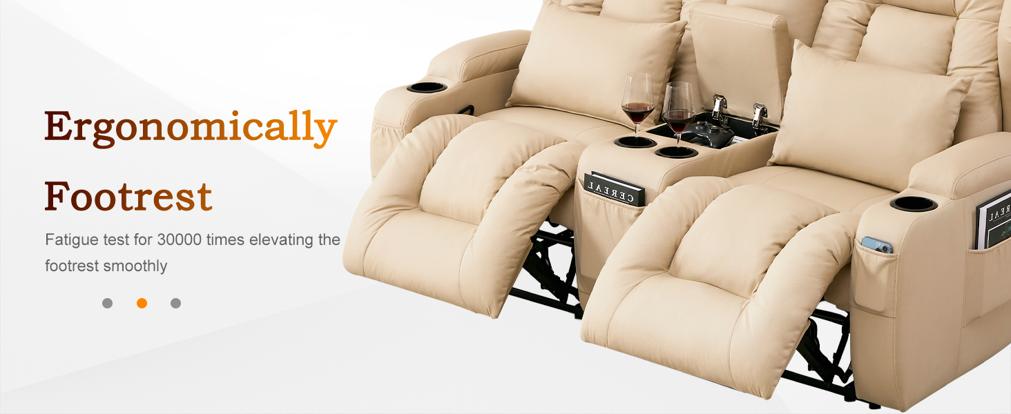 Comfy Manual RV Loveseat Recliner Reclining Loveseat Sofa Couch Home Theater Seating