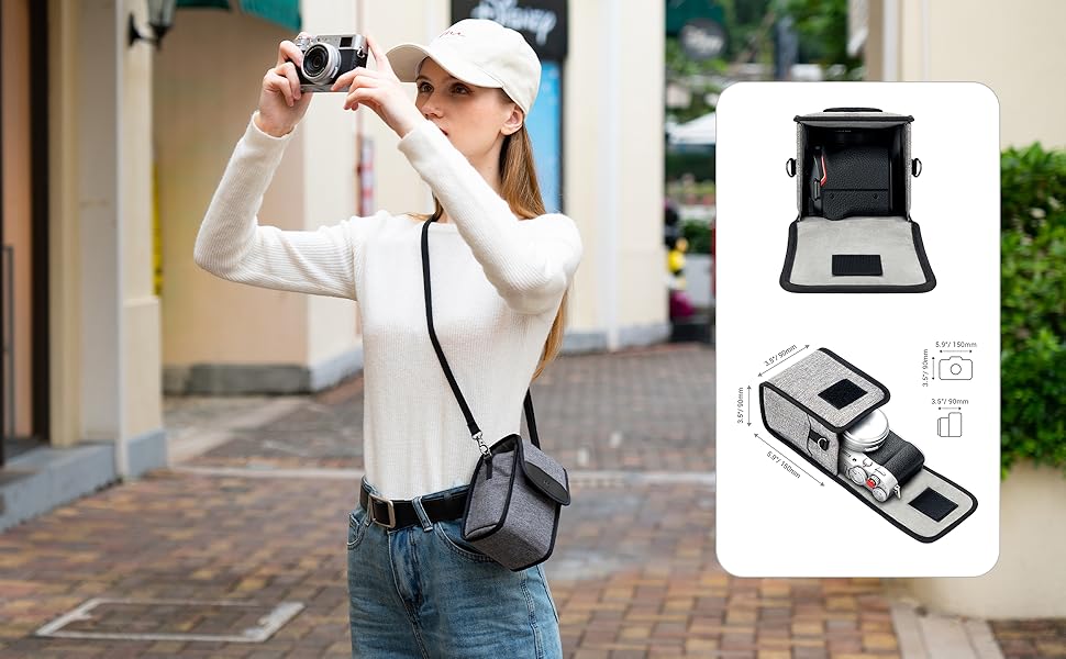 JJC Compact Camera Pouch Travel Case for Fujifilm X100VI X100V X100T