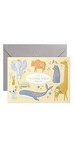 Baby Shower Thank You Card with Animals