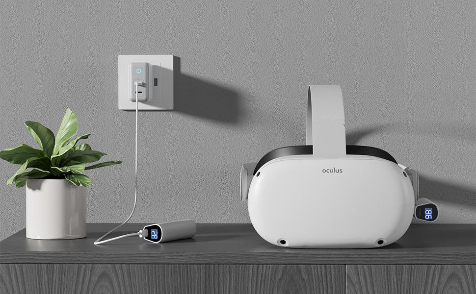 【2 Packs】 Cooopoo Rechargeable Battery Pack for Oculus/Meta Quest 2, Mini Portable Power Bank