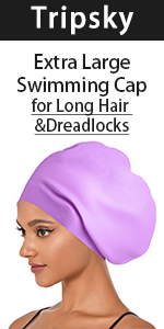 Extra Large Swim Cap for Women Men for Long Hair, Thick Curly Hair & Dreadlocks