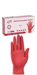 SwiftGrip EN35U Burgundy Nitrile Exam Gloves