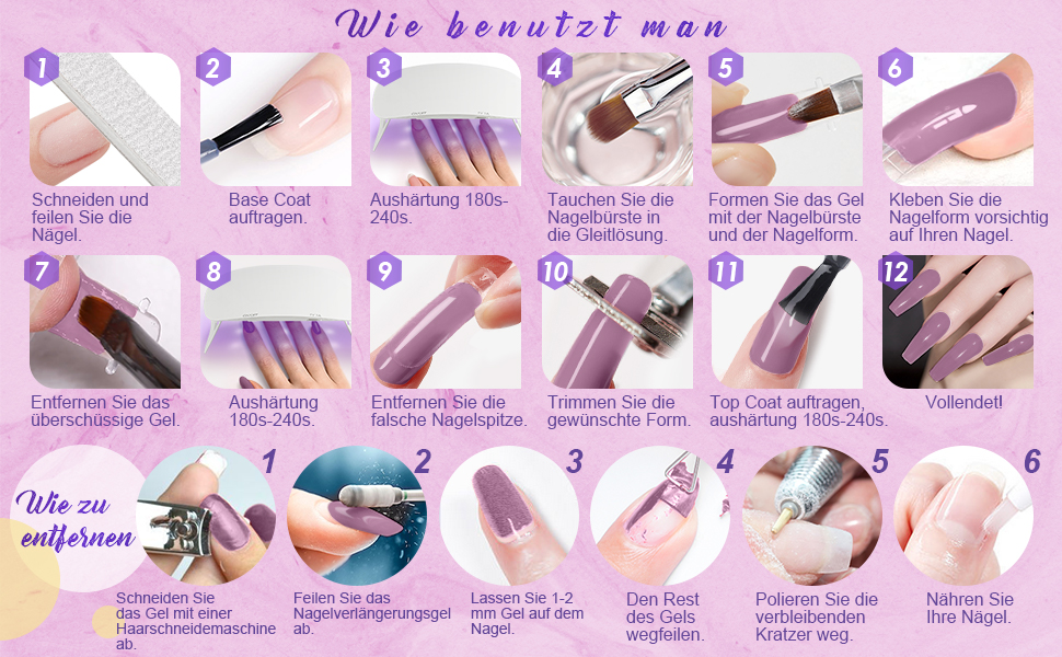 Janolia Nagelverlängerung Kit für Nägel