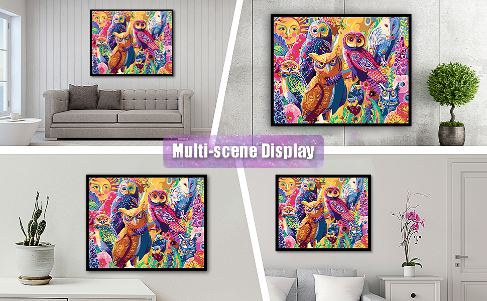 LWZAYS Paint by Numbers for Adults, DIY Owls Adult Paint by