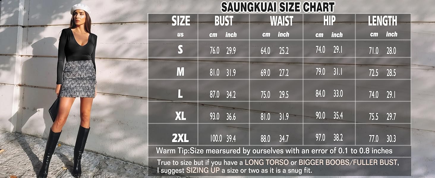 saungkuai size chart for long sleeve bodysuit