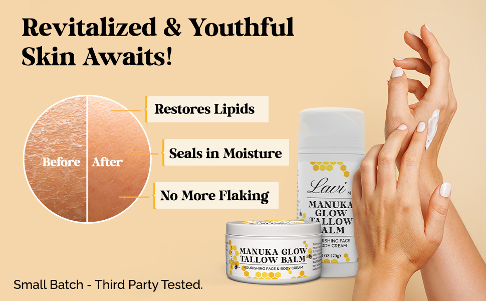 Natural balm for dry, rough skin—face, lips, hands, and more