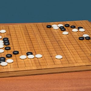 Bamboo 0.8" Etched Go Set w/ 9.2mm Double Convex Yunzi Stones & Bamboo Bowls