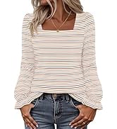 MEROKEETY Striped Shirt Blouse Tops