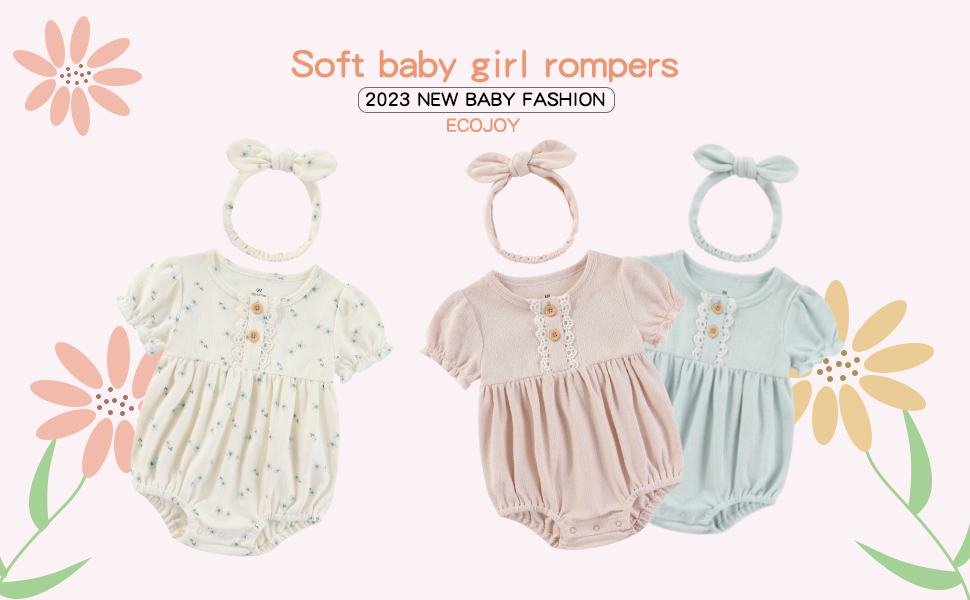 Soft Baby Girl Rompers and nice color baby bodysuit