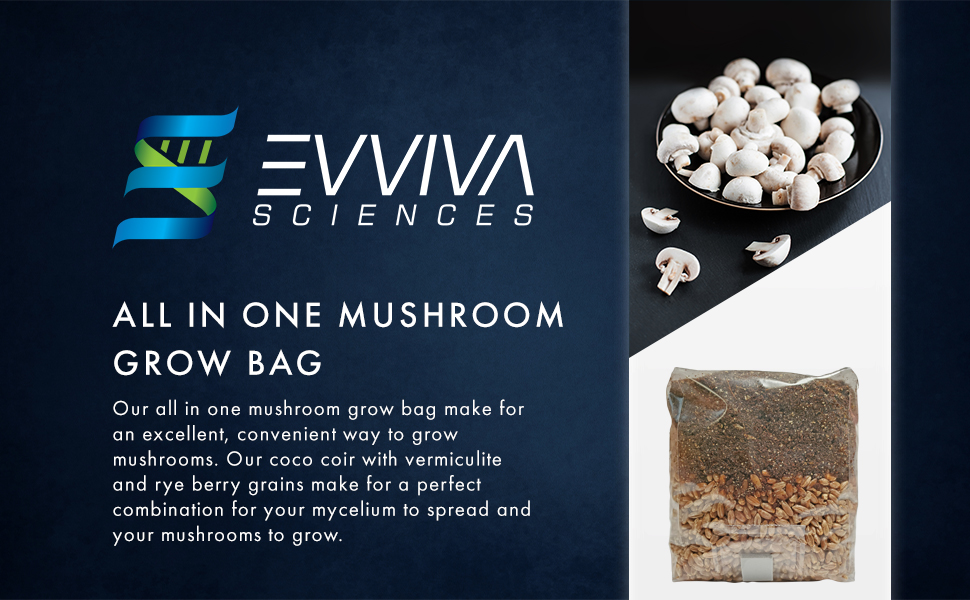 Evviva Sciences Allinone Mushroom Grow Bag with Coco