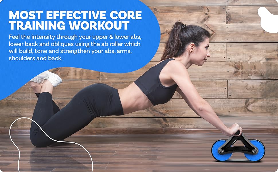 Trendeas Ab Roller Wheel, Abs Workout Equipment for Abdominal Exercise Auto Rebound, Roller