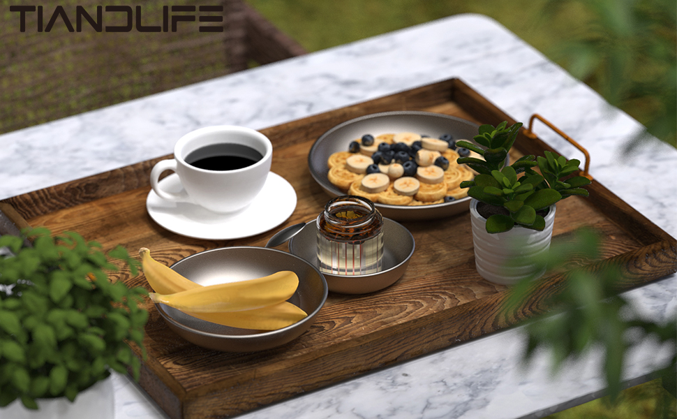 Amazon.co.jp: TIANDLIFE 皿 チタン 3点セット 丸皿 お皿