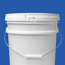 5 Gallon Plastic Bucket Airtight Lid Food Grade Bucket White BPA-Free Heavy Duty All Purpose Pail