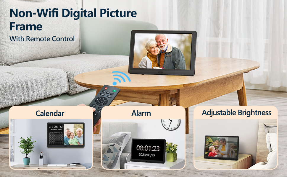 Digital Picture Frame, 10 Inch Digital Photo Frame with Remote Control, 1920x1080