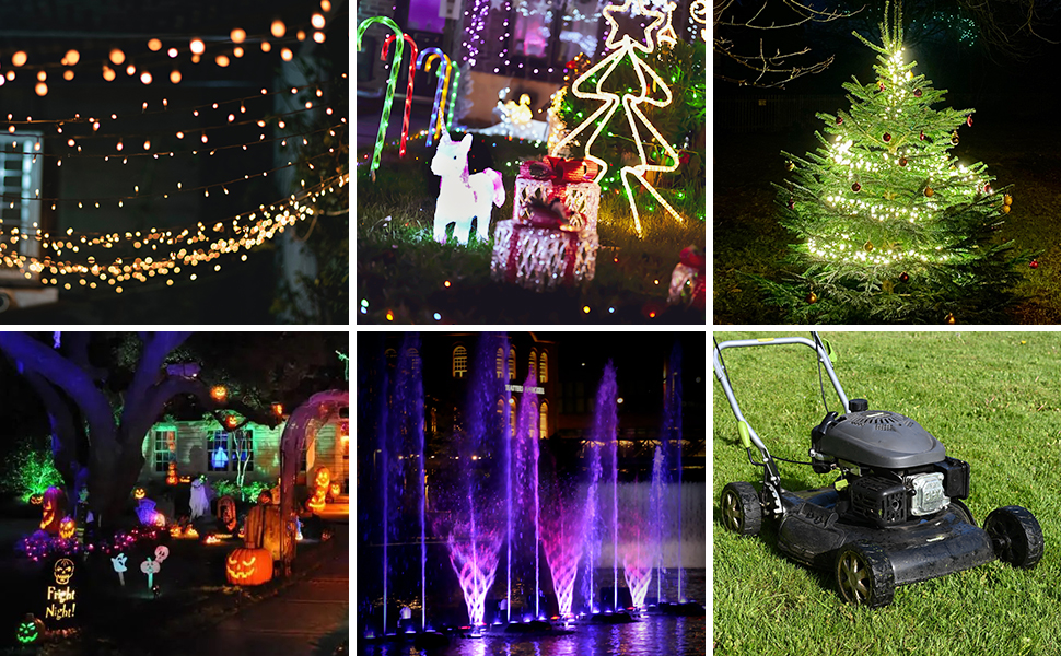 Suraielec 2 Pack 25 FT Outdoor Extension Cord with Multiple