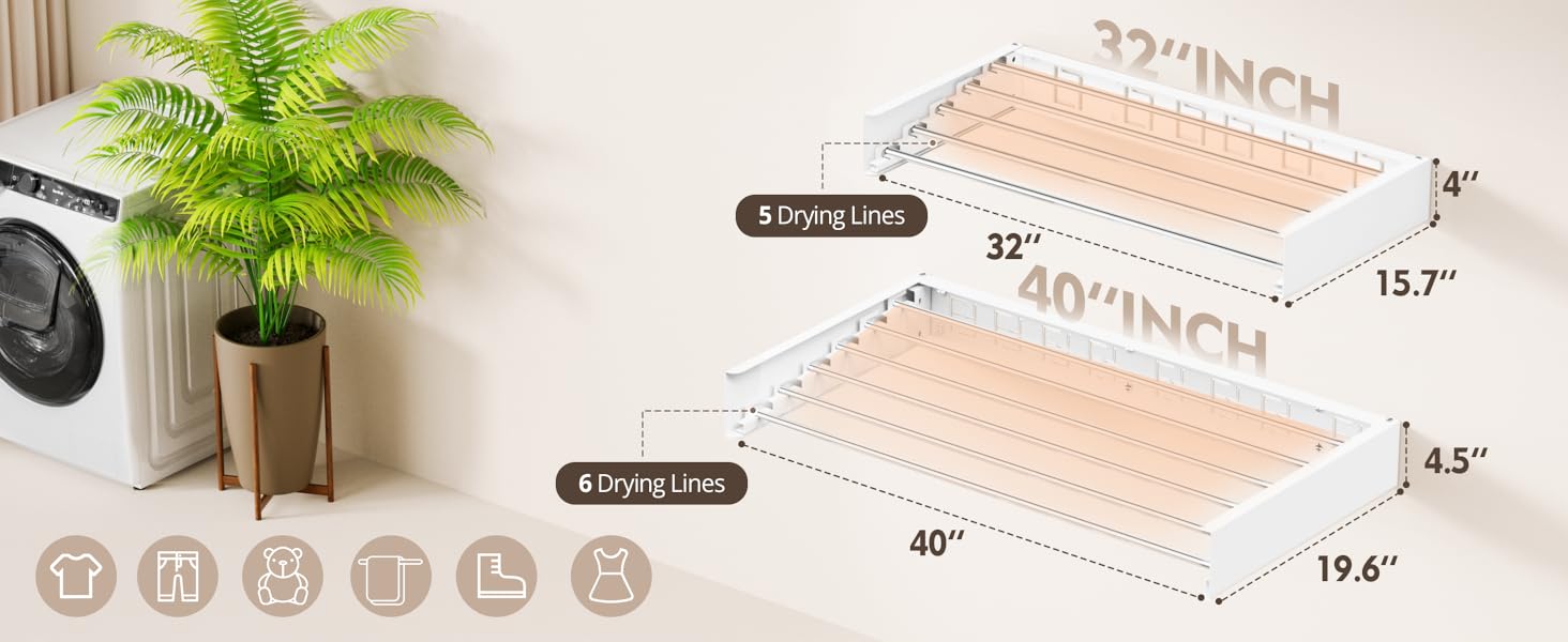 Wall Mounted Clothes Drying Rack