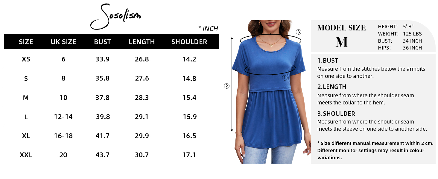 Sosolism Women's Maternity Nursing Tops for Breastfeeding Short Sleeve Peplum Pregnancy Clothes