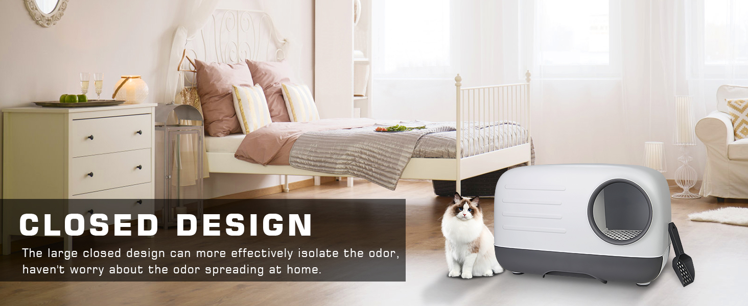 VARLNALY Cat Litter Box Enclosure Hidden Covered Litter Box