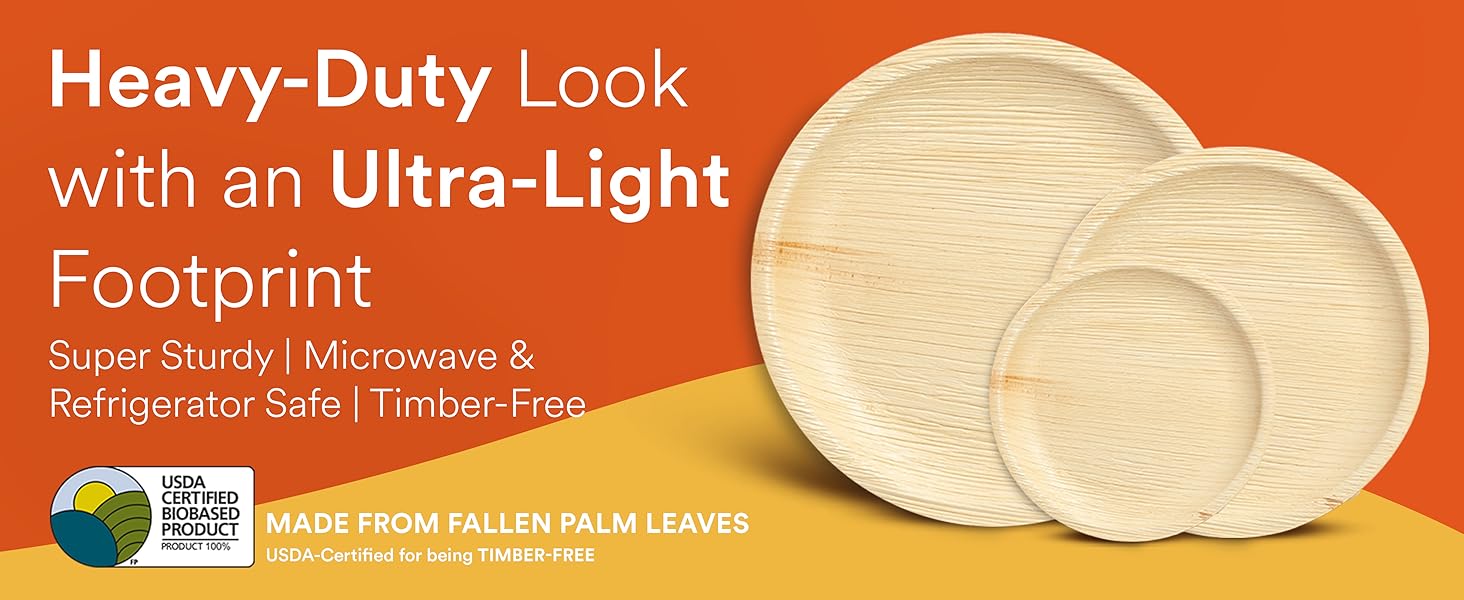 Palm leaf plate round 