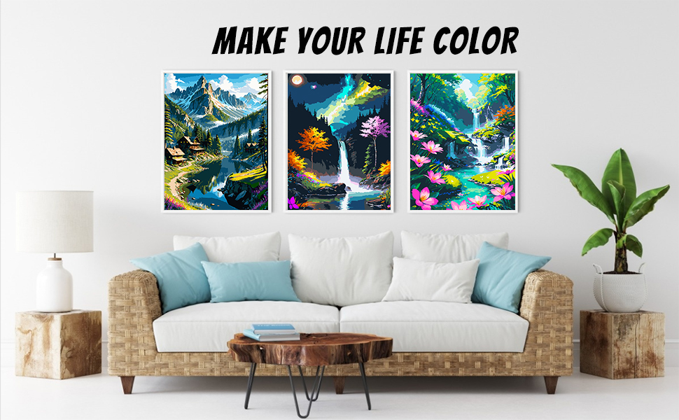 KYOQFVN Paint by Number for Adults on Canvas, DIY Acrylic Painting by Number Kits