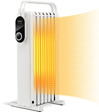 COSTWAY Radiateur Bain D'Huile 1500 W Mobile - 3 Puissance 5-35°C, 7 Eléments, Racks De Serviettes, Protection Contre Surchauffe Et Basculement, Bleu Vert 15 Radiateur Bain d’Huile