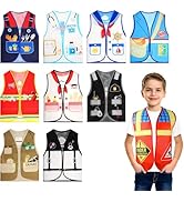 15 Pcs Dress up Clothes for Kids, Toddler Dress Up Vest Career Costume for Pretend Play Party Pol...